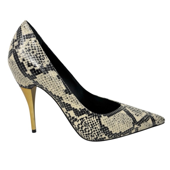 GUCCI Python Print High Heel Pump In Neutral Size 39.5 Size 9.5 New - Picture 1 of 16